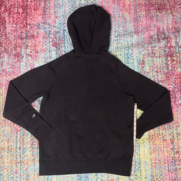 Champion Black Pullover Hoodie with Red & White Script - Picture 7 of 8